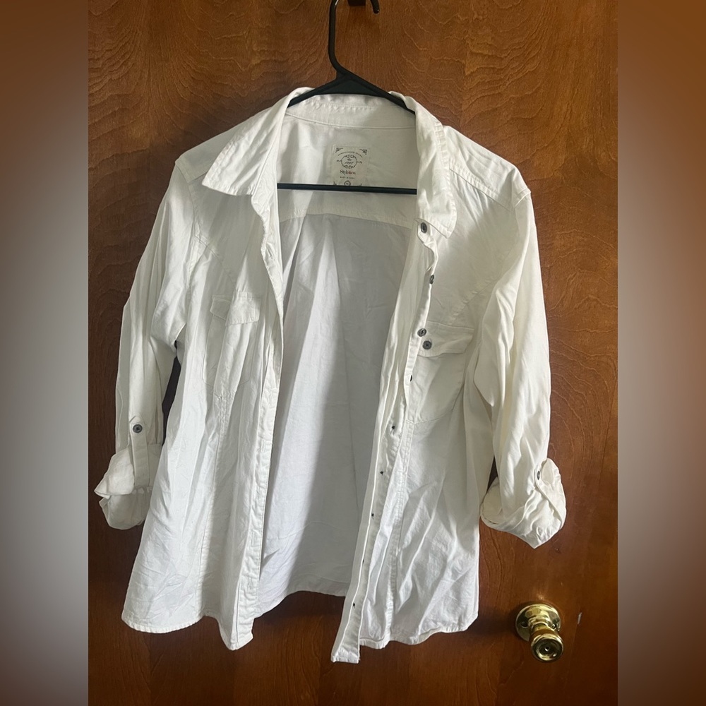 Long sleeve button front top